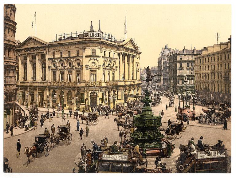 Piccadilly Circus, London, England between 1890 and 1900